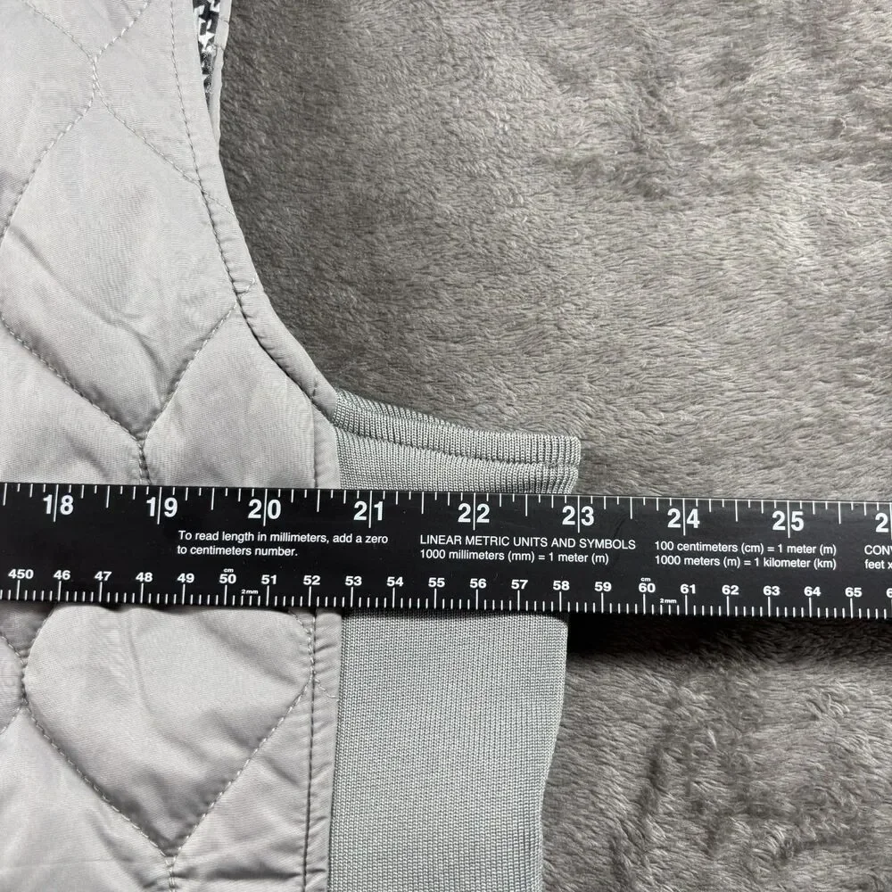 Kim Rogers Women NWT Vest Quilted Puffer Full Zip Pockets Layering New Gray XL